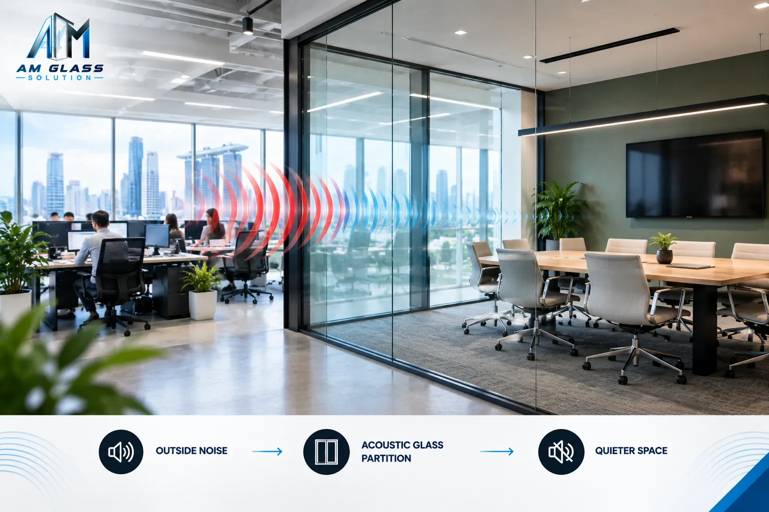 1.soundproof glass partition Singapore